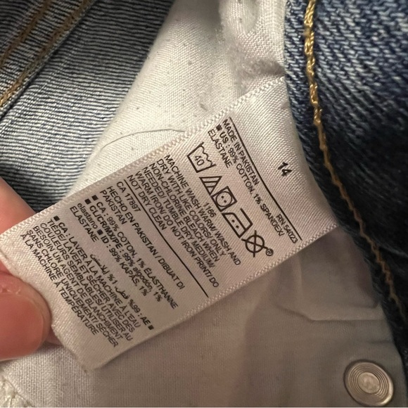 Old Navy OG Short High Rise Distressed Denim Women Shorts 14 Denim Blue Jean - Picture 3 of 7